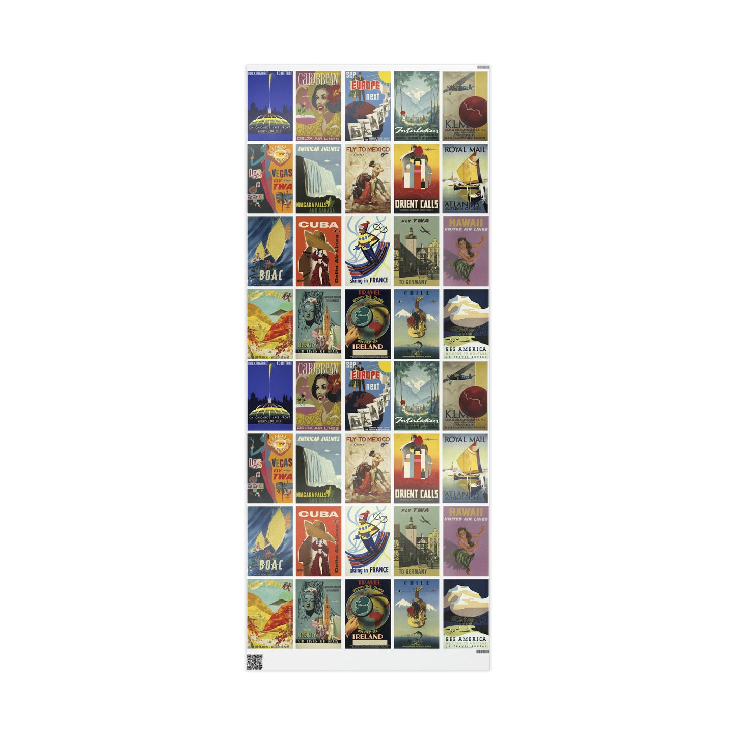 World Wrapping Paper - Vintage Travel Posters - 4