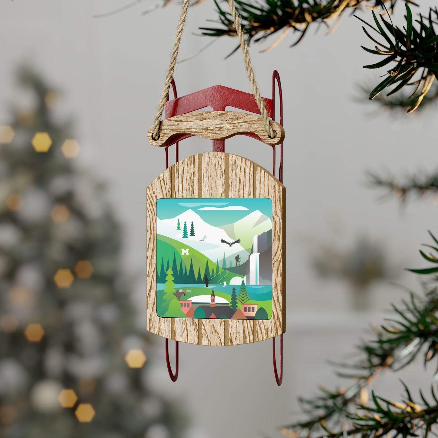 Bozeman Sled Ornament