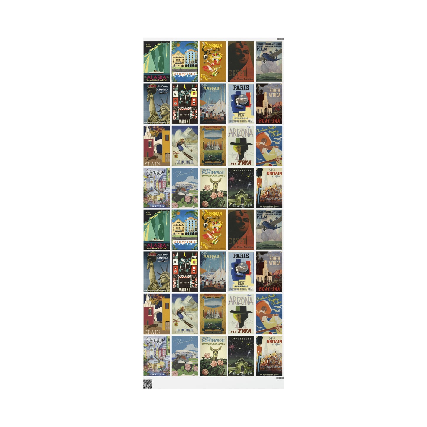 World Wrapping Paper - Vintage Travel Posters - 3