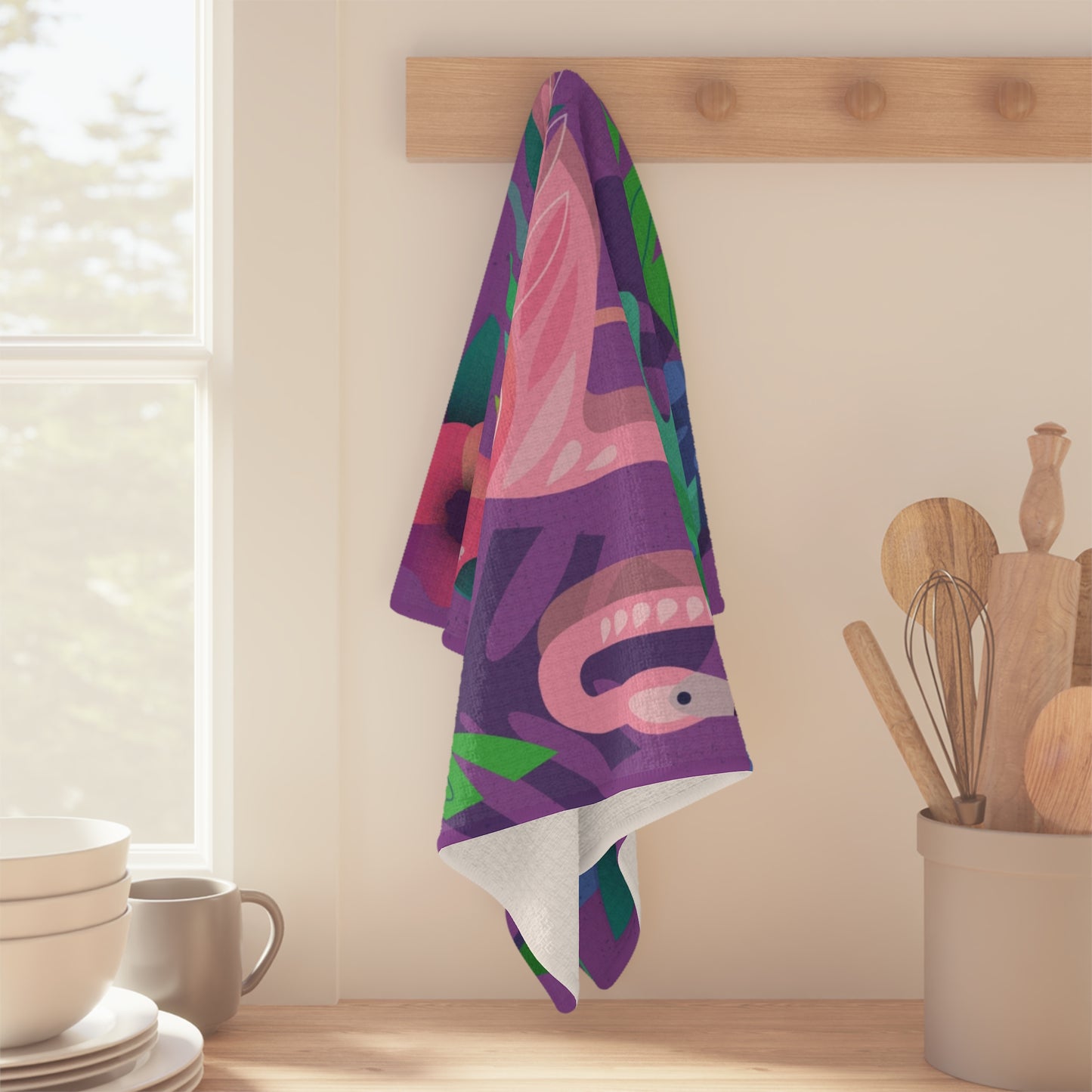 Flamingo Microfiber Tea Towel