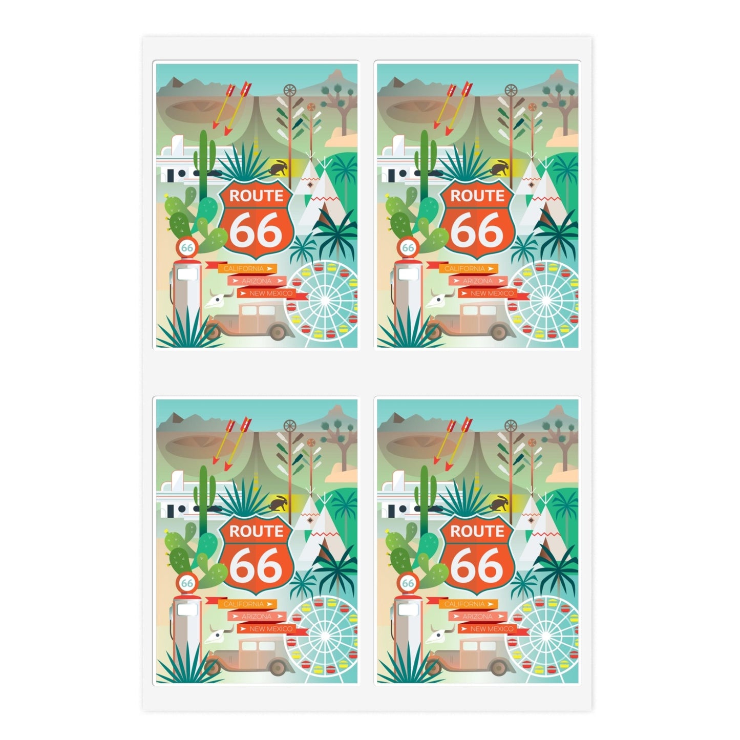 Route 66-Aufkleberblatt