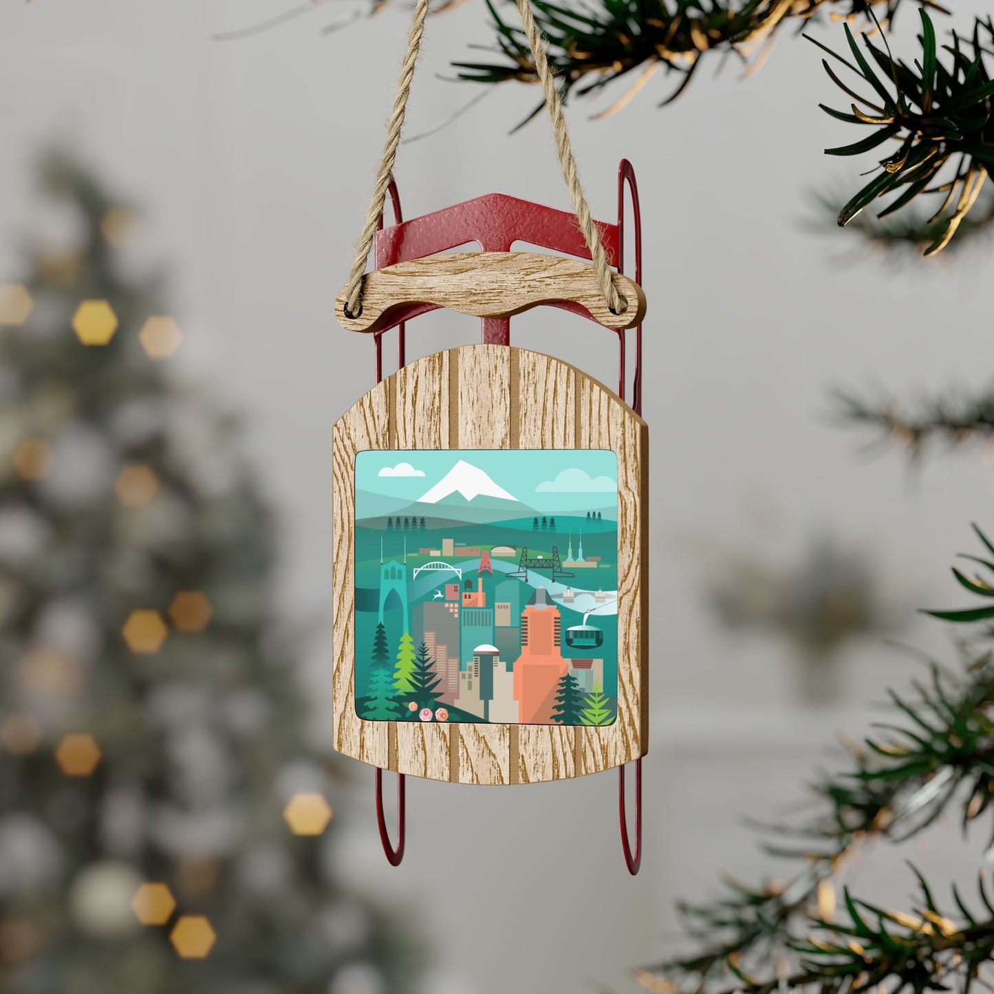 Portland, Oregon Sled Ornament