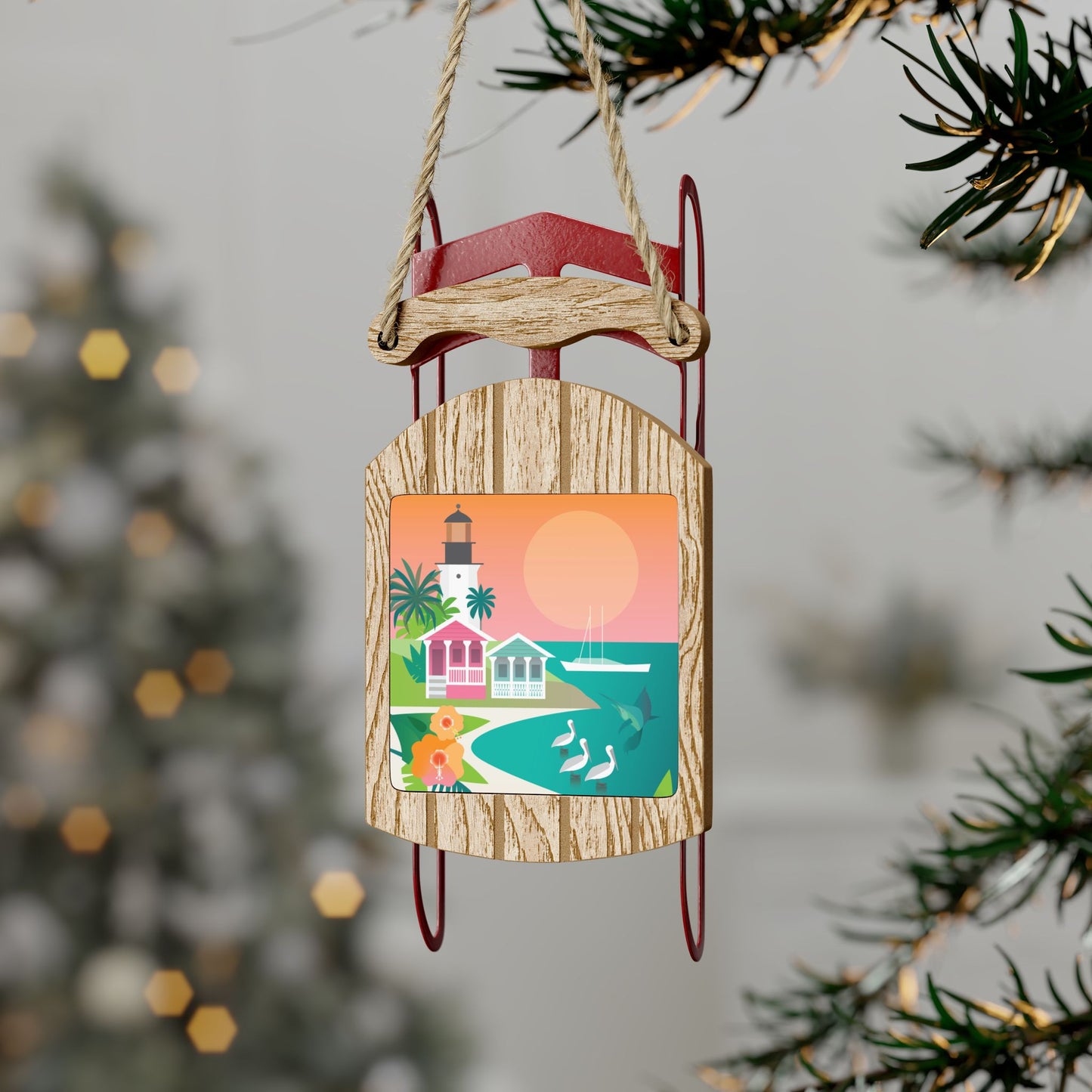 Key West Sled Ornament