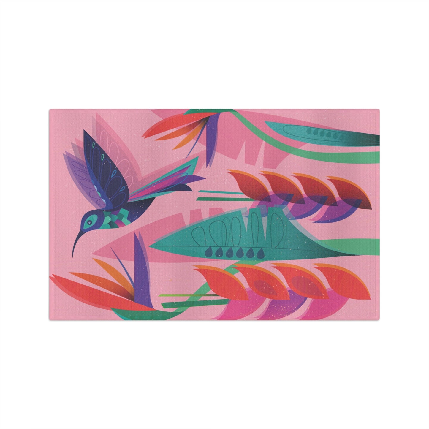 Hummingbird Floral Microfiber Tea Towel