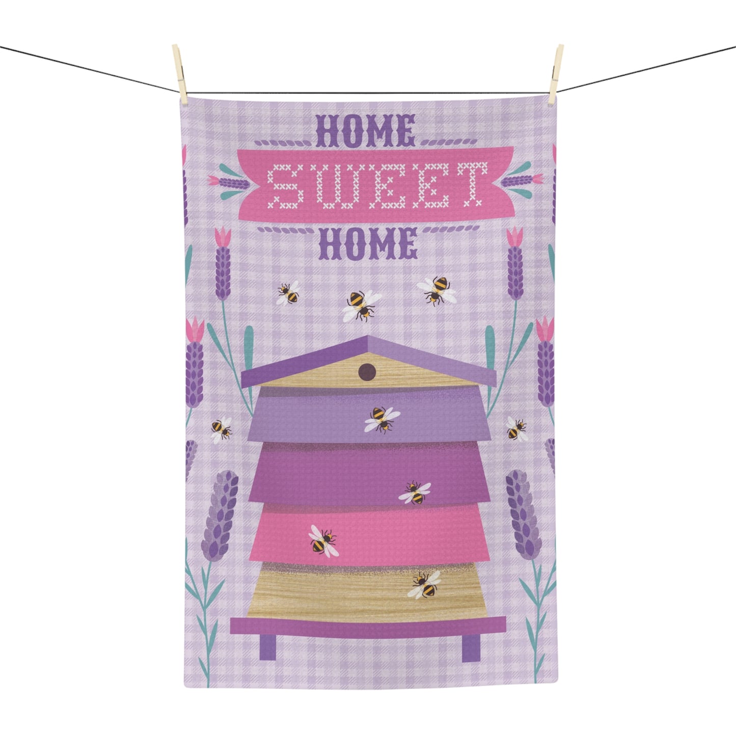 Home Sweet Home Honeybees Bee Cottage Tea Towel
