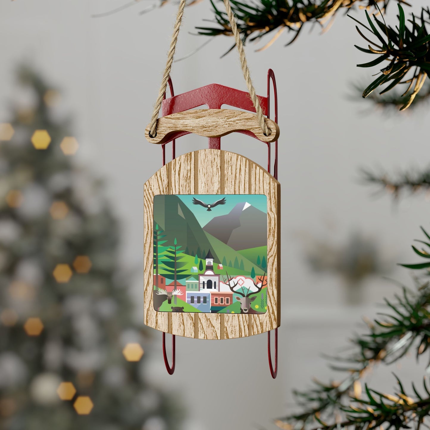 Crested Butte Sled Ornament