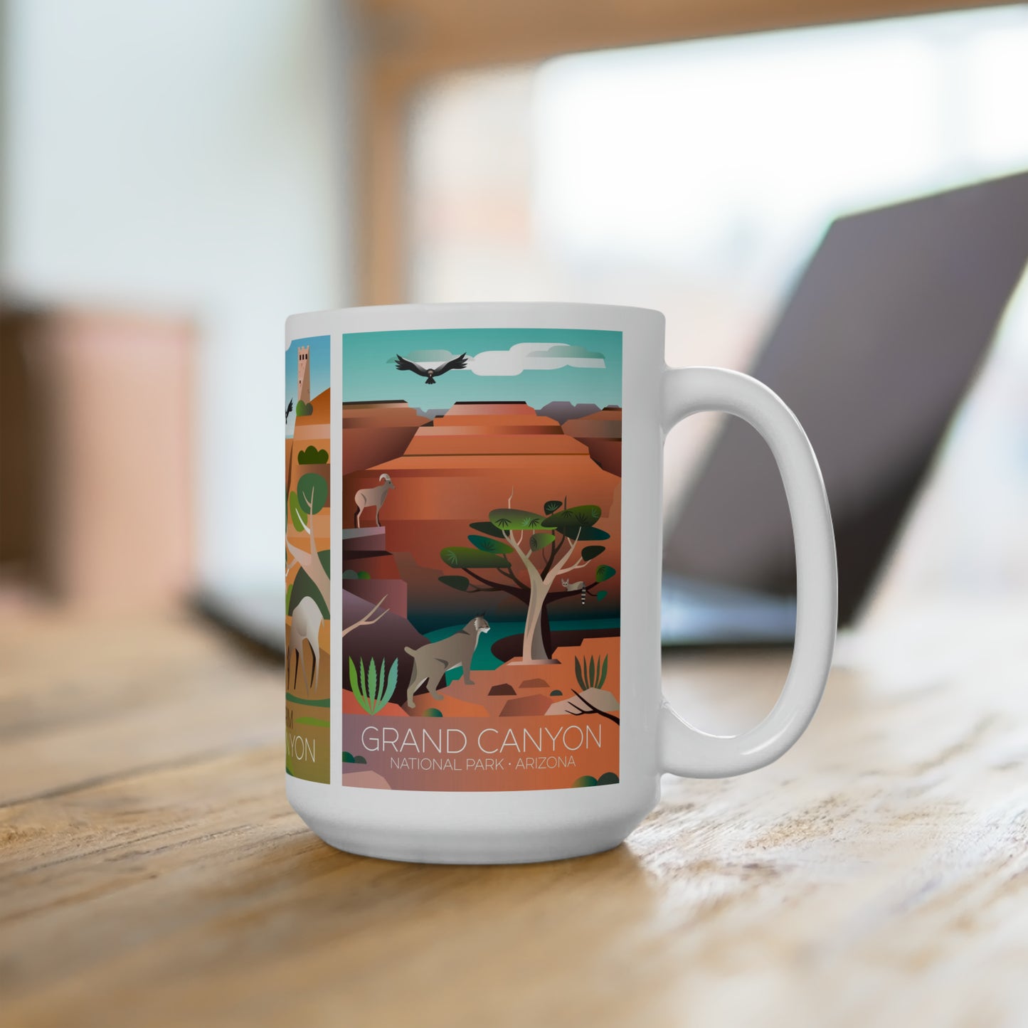 Tasse en céramique à 3 images du parc national du Grand Canyon 11oz ou 15oz