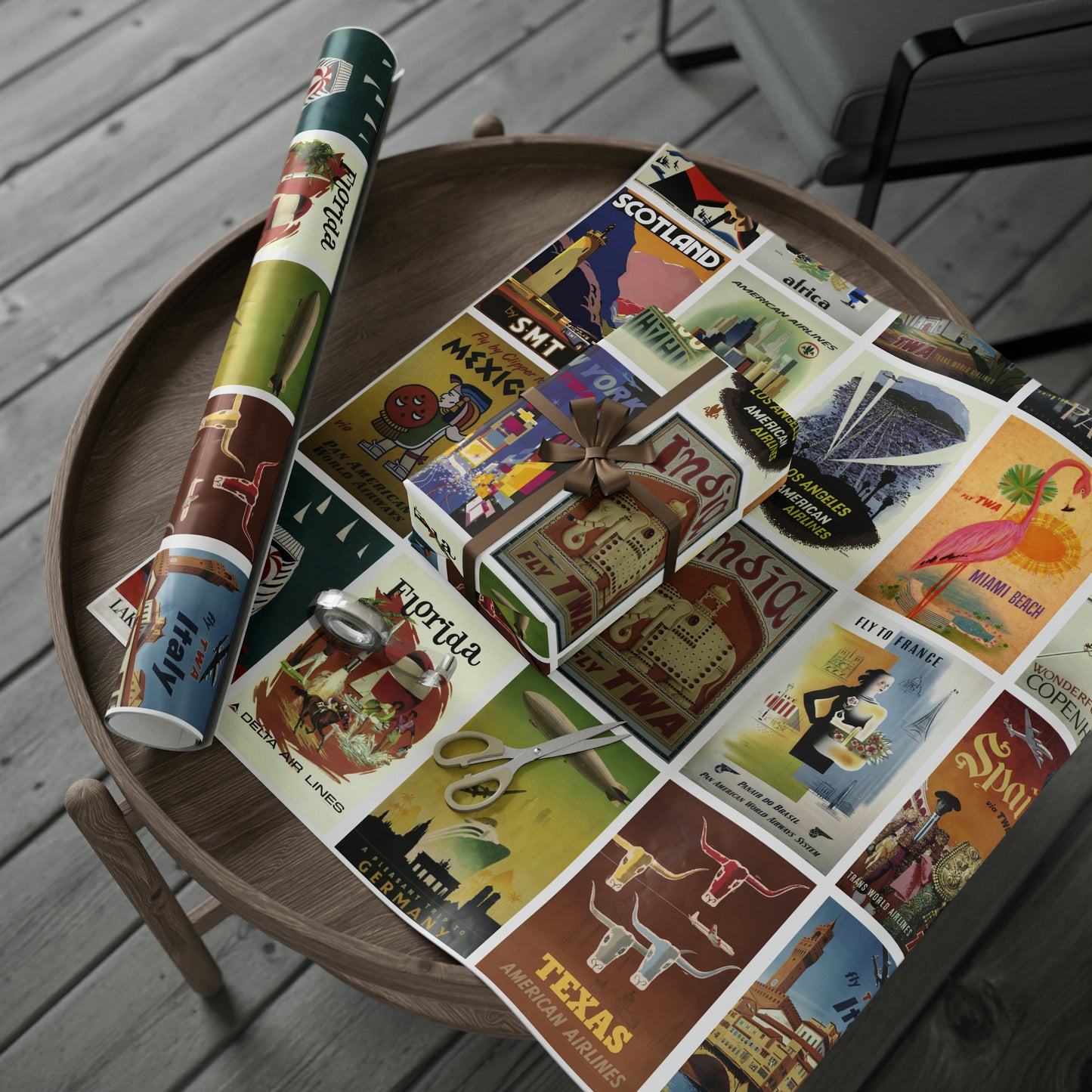 World Wrapping Paper - Vintage Travel Posters - 2
