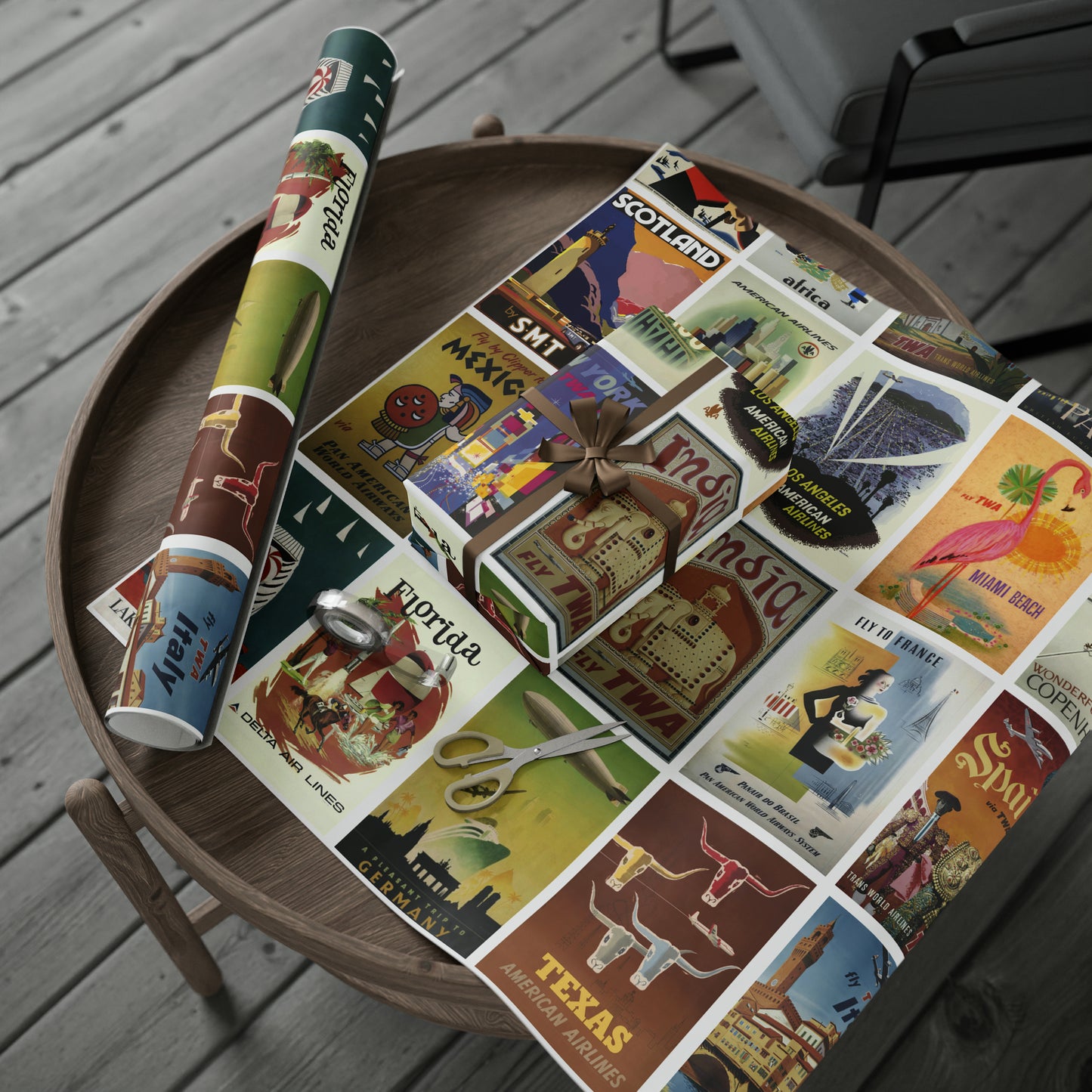 World Wrapping Paper - Vintage Travel Posters - 2