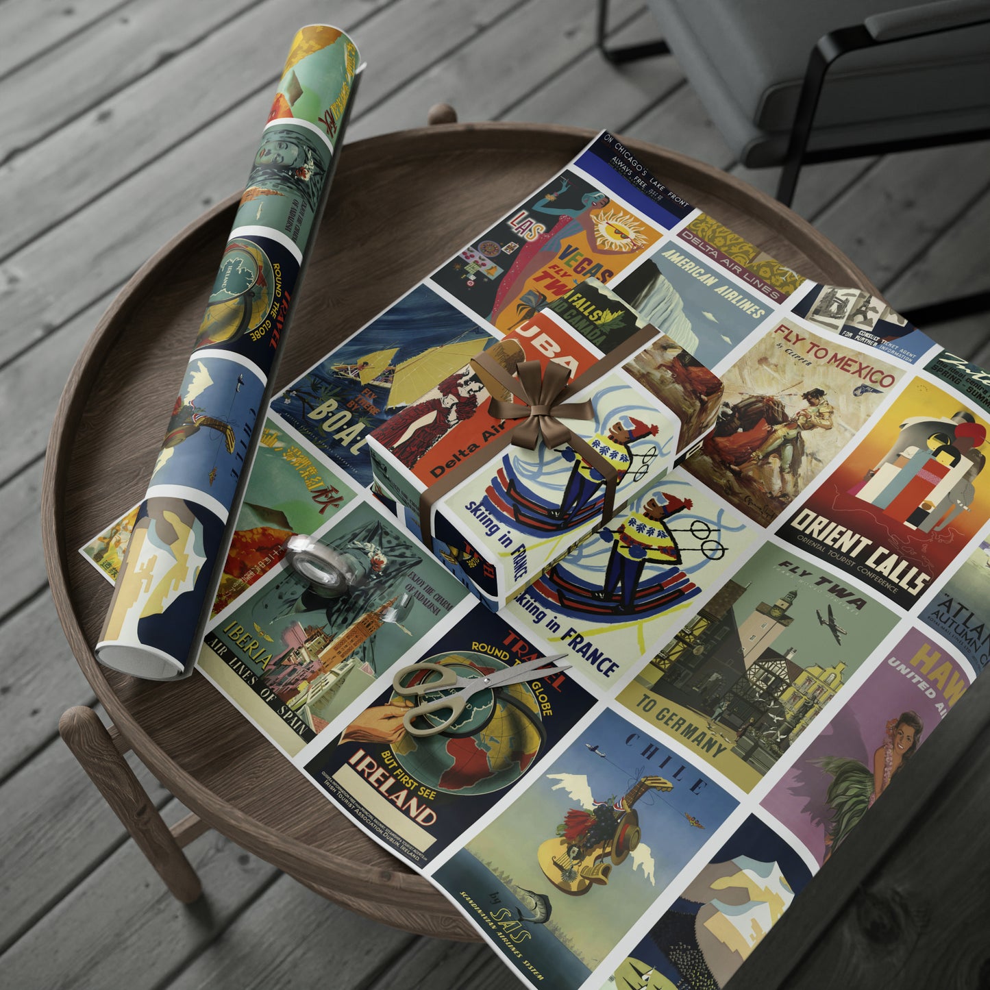 World Wrapping Paper - Vintage Travel Posters - 4