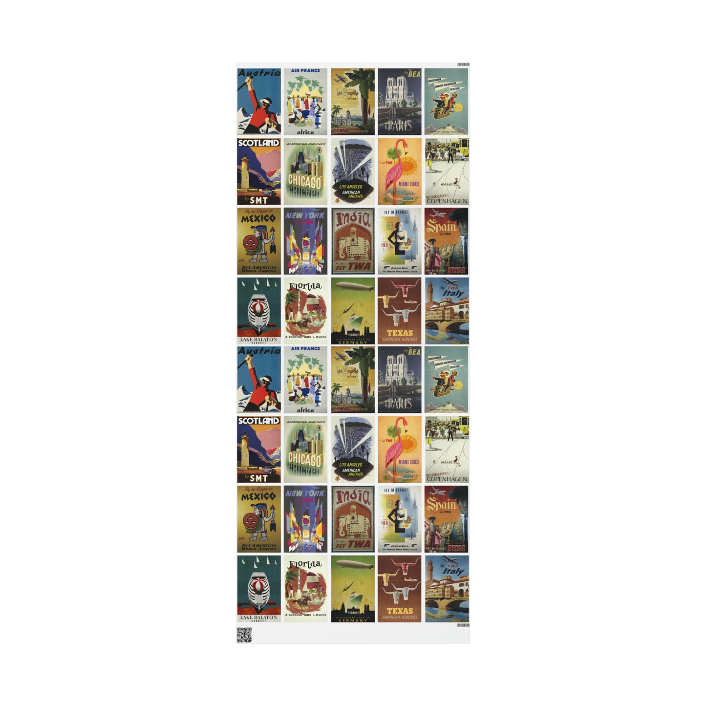 World Wrapping Paper - Vintage Travel Posters - 2