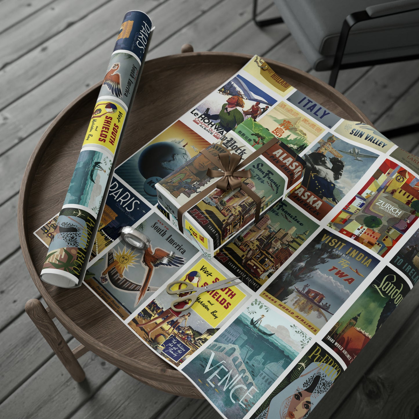 World Wrapping Paper - Vintage Travel Posters - 6