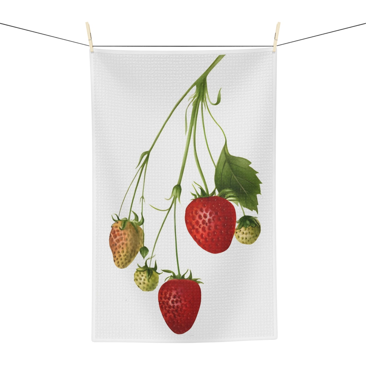 Strawberries Vintage Botanical Microfiber Tea Towel