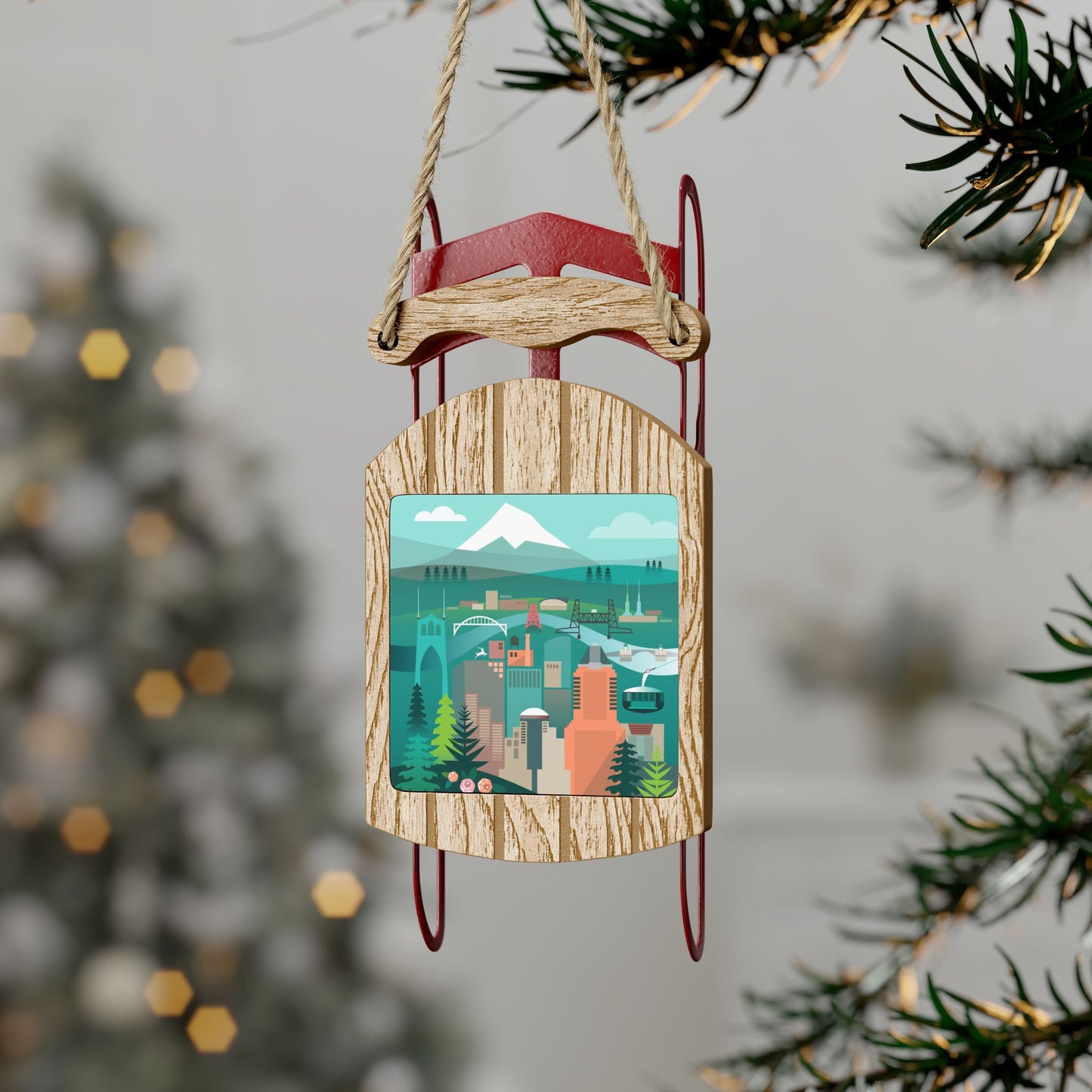 Portland, Oregon Sled Ornament