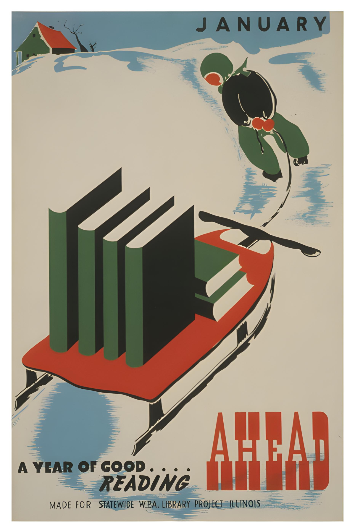 Reading Ahead WPA Postcard