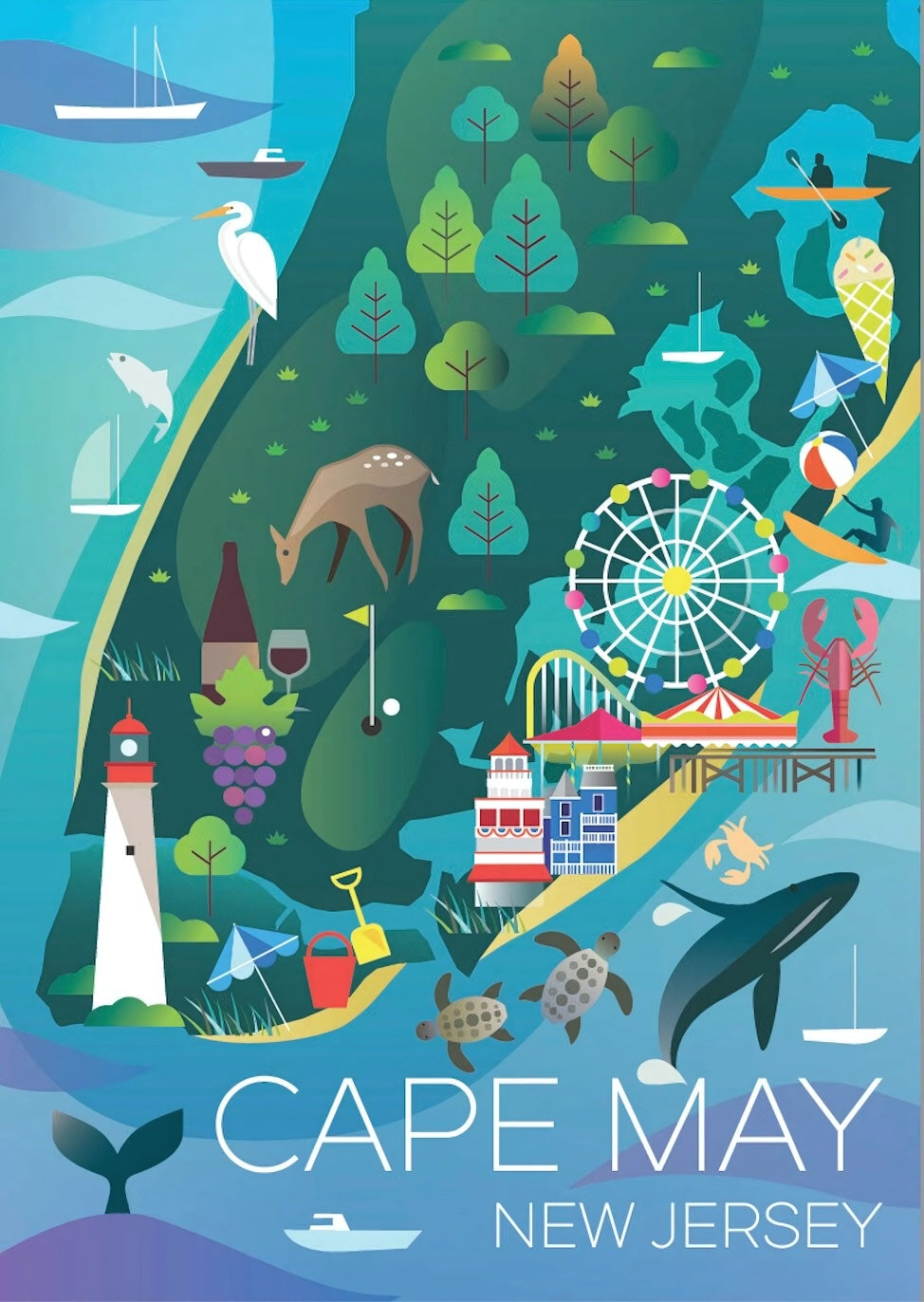 Cape May Map Print