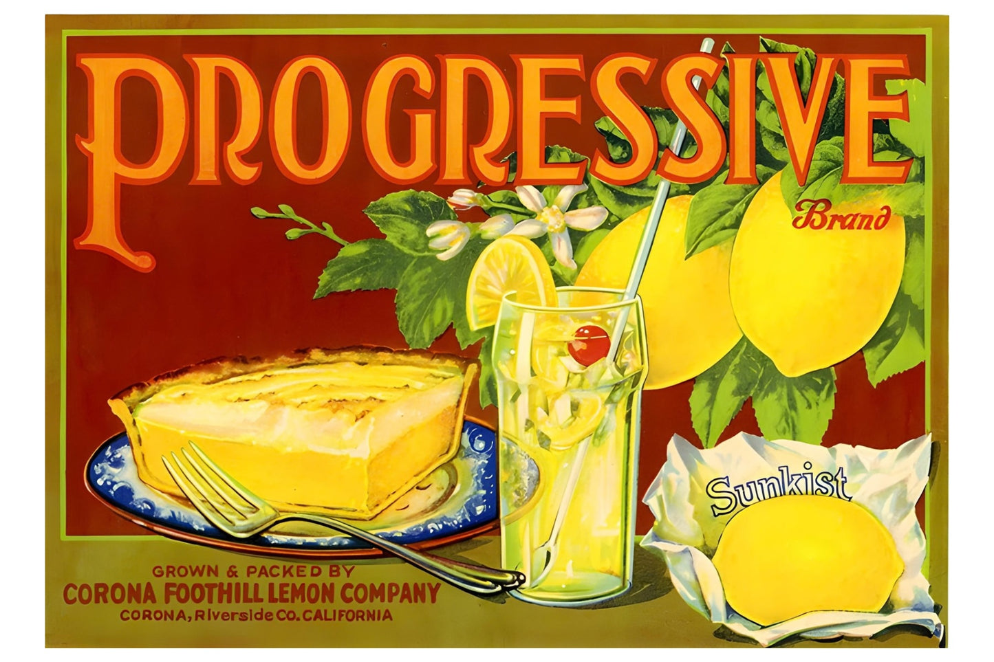 Progressive Brand Lemons Postal Card