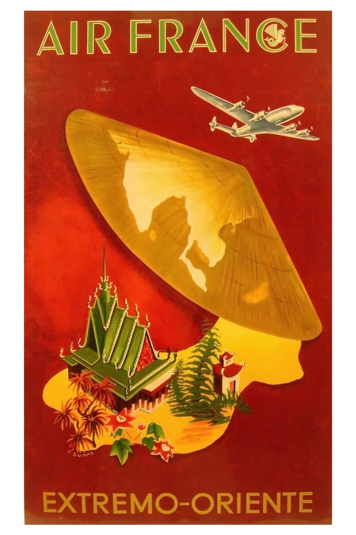 Air France Oriente Postal Card