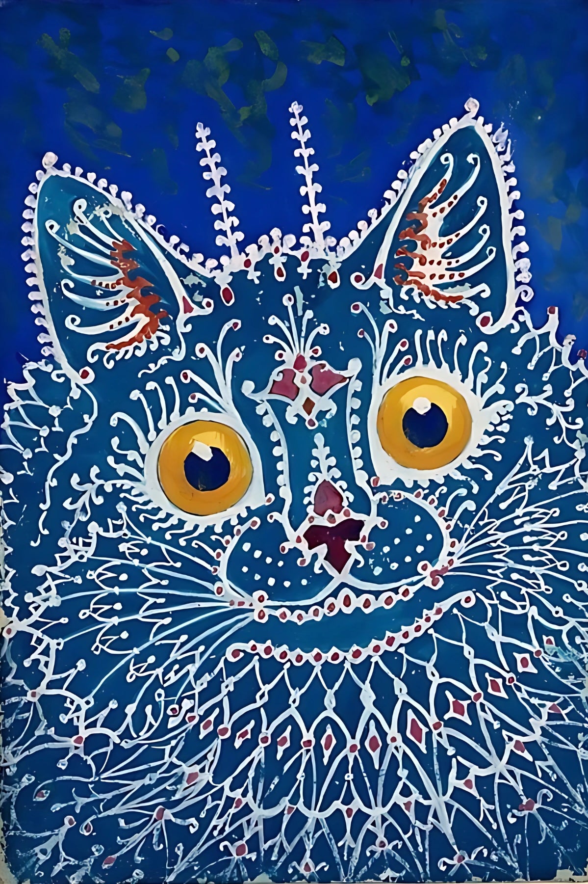 Blue Cat Postal Card