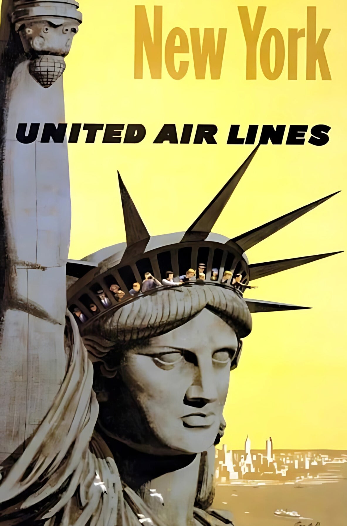 New York United Air Lines Postal Card