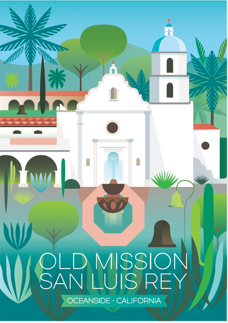 Old Mission San Luis Rey Print