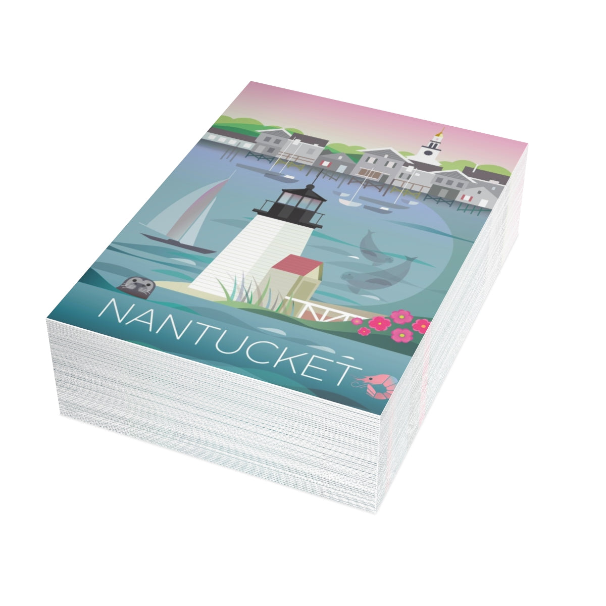 Nantucket Folded Matte Notecards + Envelopes (10pcs)