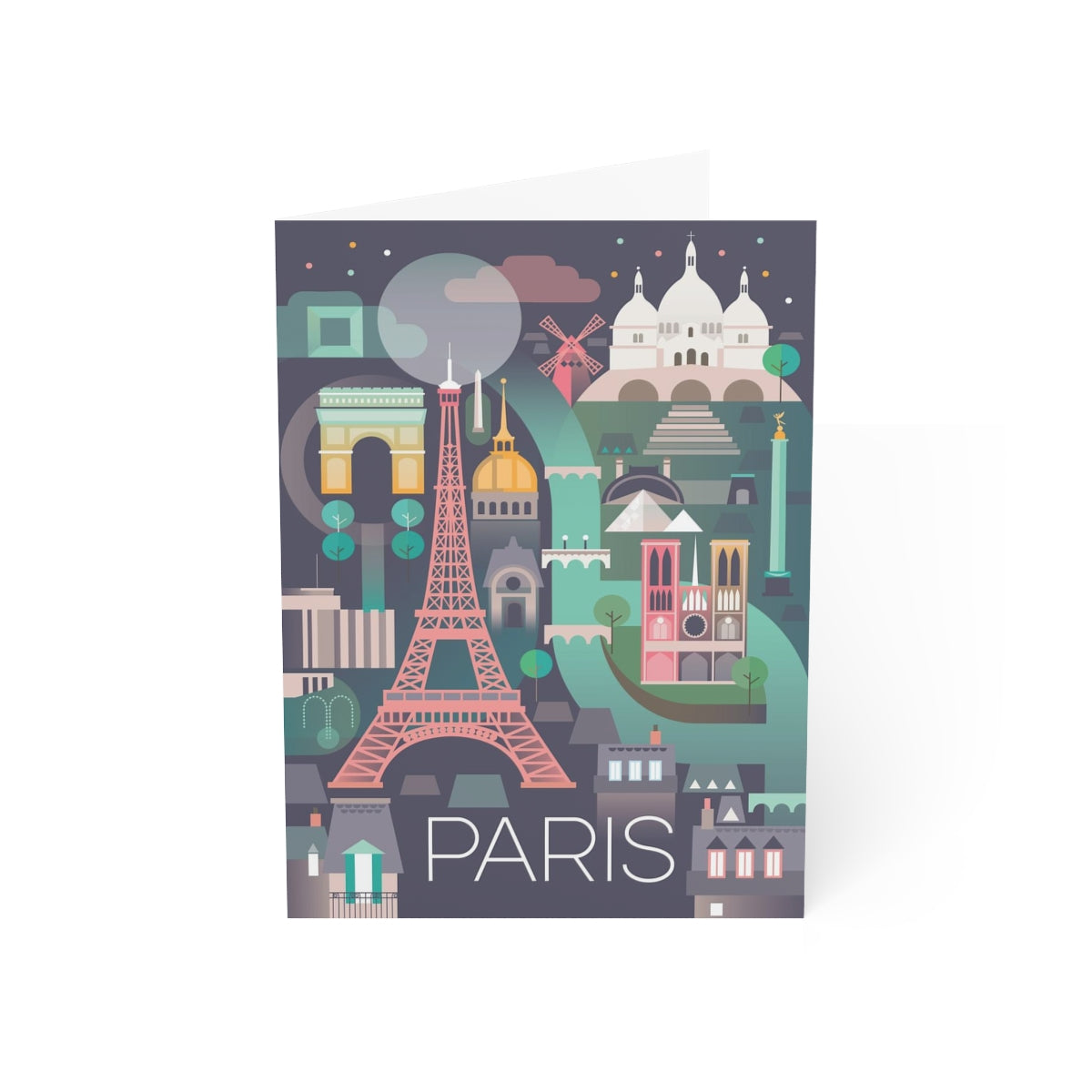 Paris Folded Matte Notecards + Envelopes (10pcs)