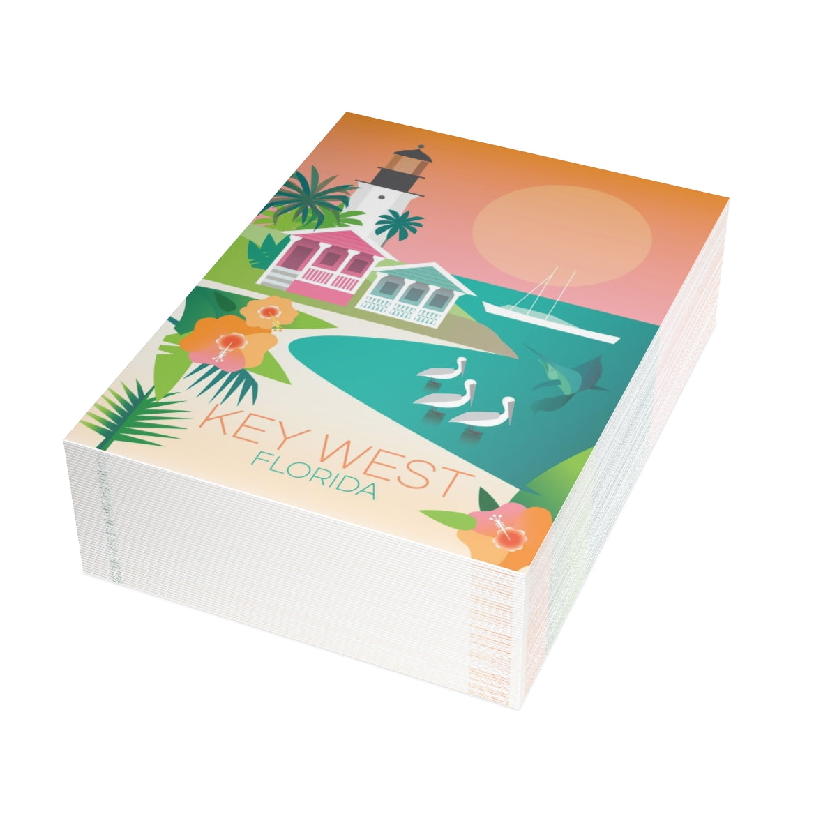 Key West Folded Matte Notecards + Envelopes (10pcs)