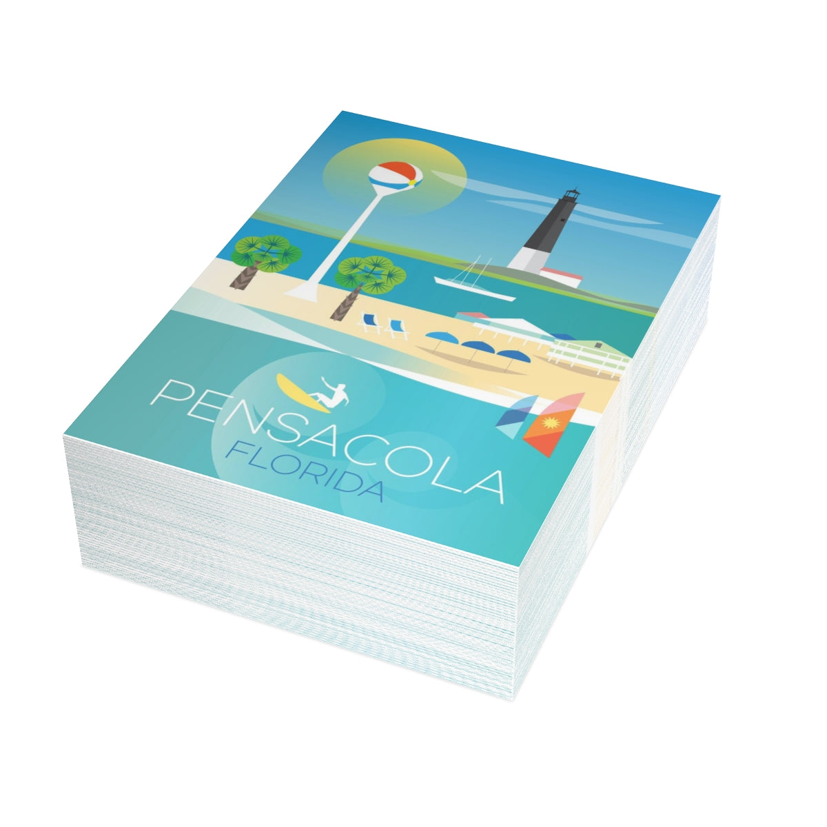 Pensacola Folded Matte Notecards + Envelopes (10pcs)