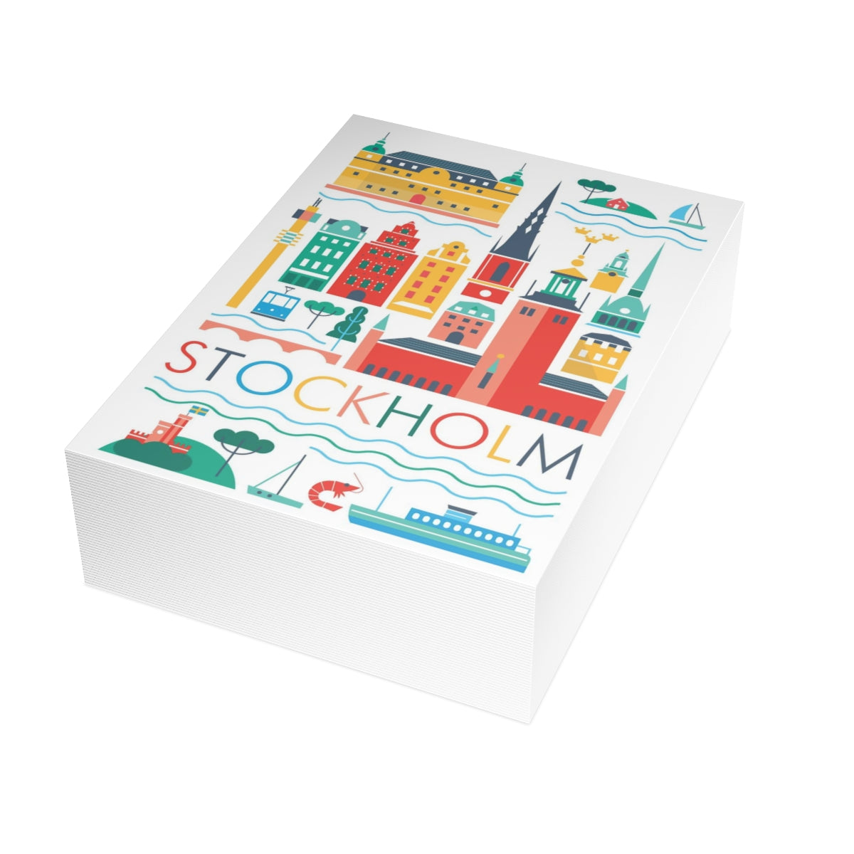 Stockholm Folded Matte Notecards + Envelopes (10pcs)