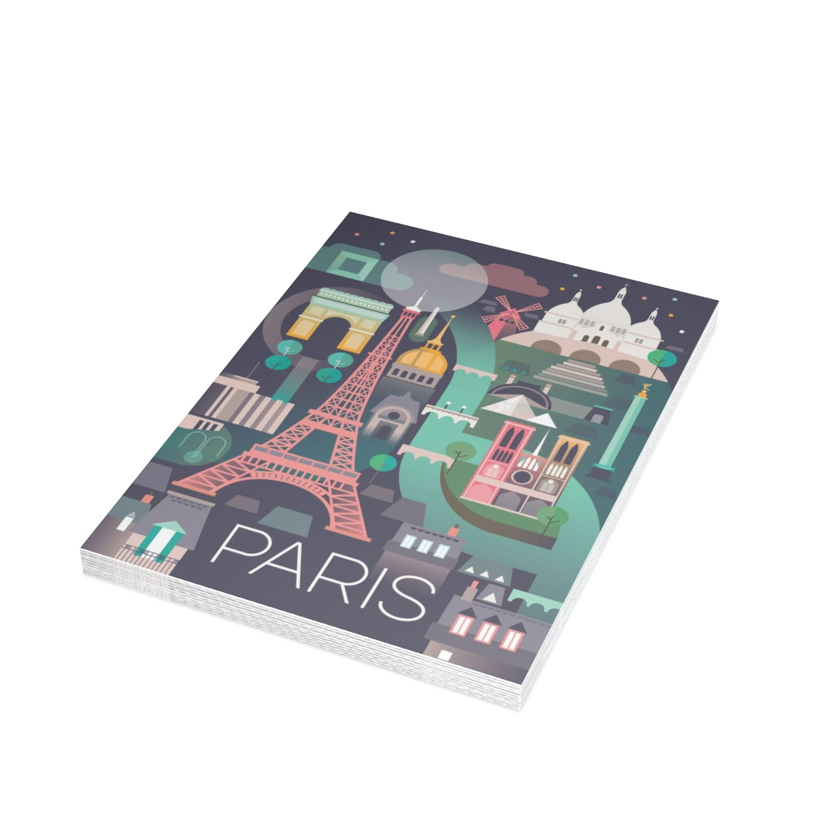 Paris Folded Matte Notecards + Envelopes (10pcs)