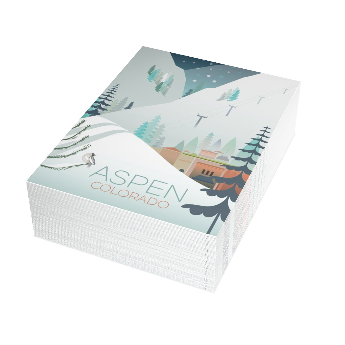Aspen Folded Matte Notecards + Envelopes (10pcs)