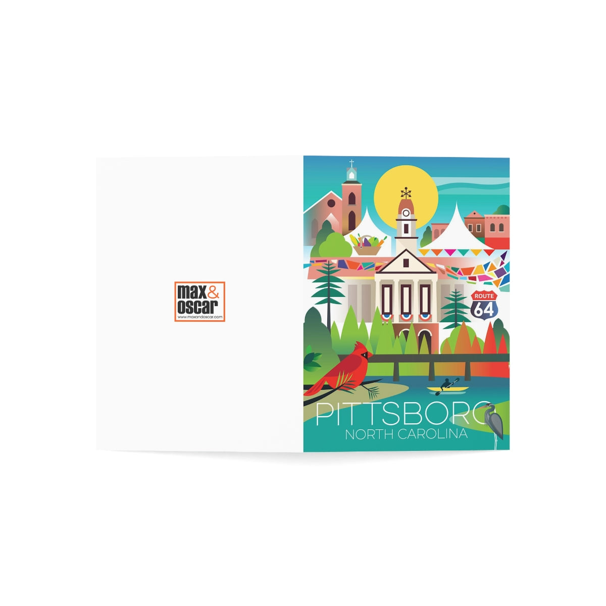 Pittsboro Folded Matte Notecards + Envelopes (10pcs)