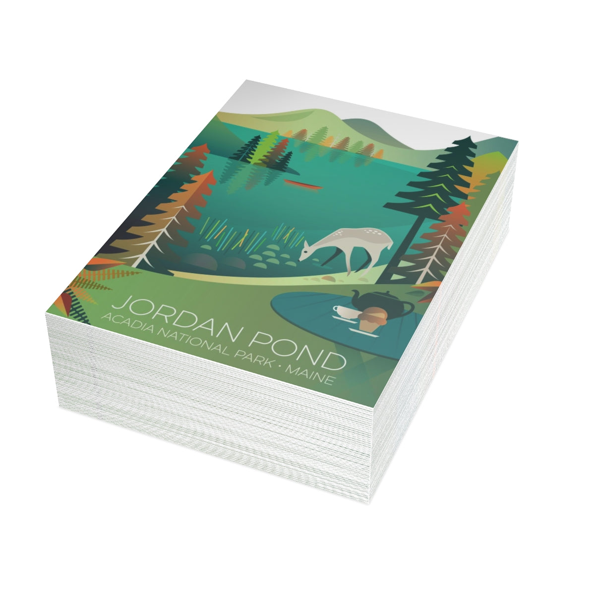 Acadia National Park, Jordan Pond Folded Matte Notecards + Envelopes (10pcs)