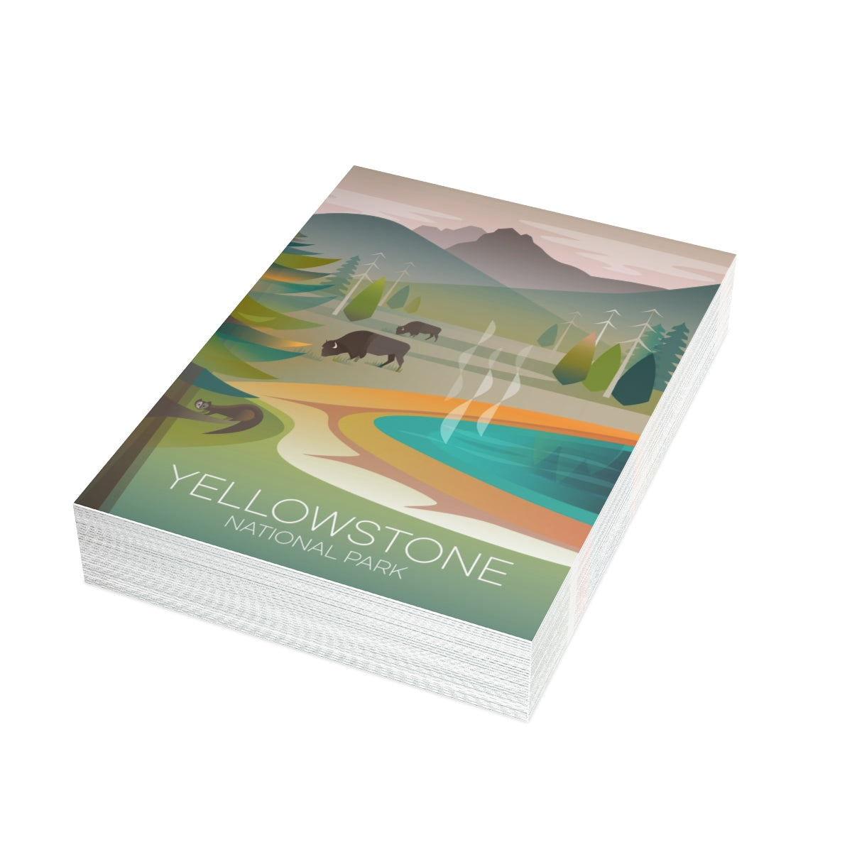 Yellowstone National Park, Grand Prismatic Folded Matte Notecards + Envelopes (10pcs)