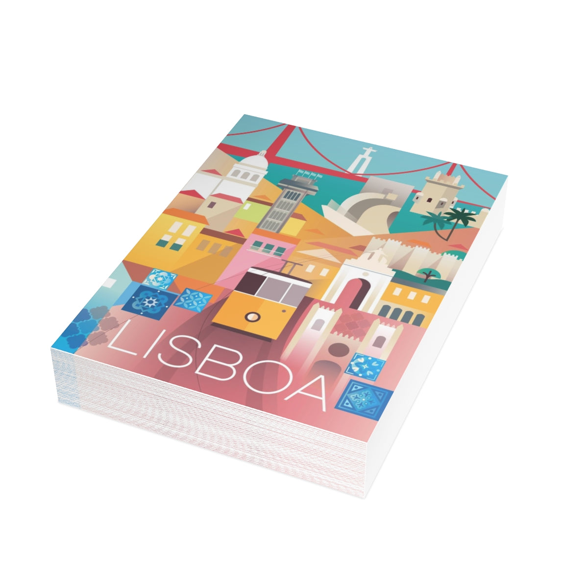 Lisbon Folded Matte Notecards + Envelopes (10pcs)