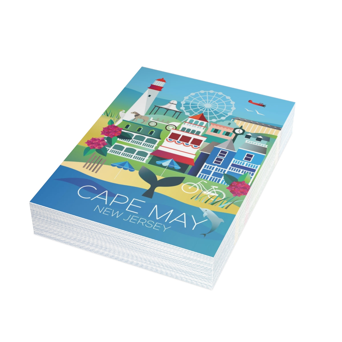 Cape May Folded Matte Notecards + Envelopes (10pcs)