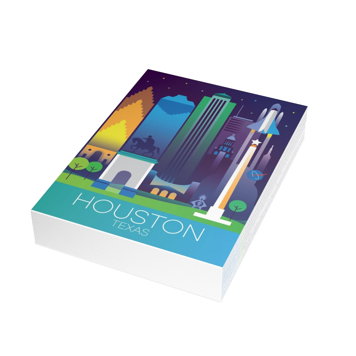 Houston Folded Matte Notecards + Envelopes (10pcs)