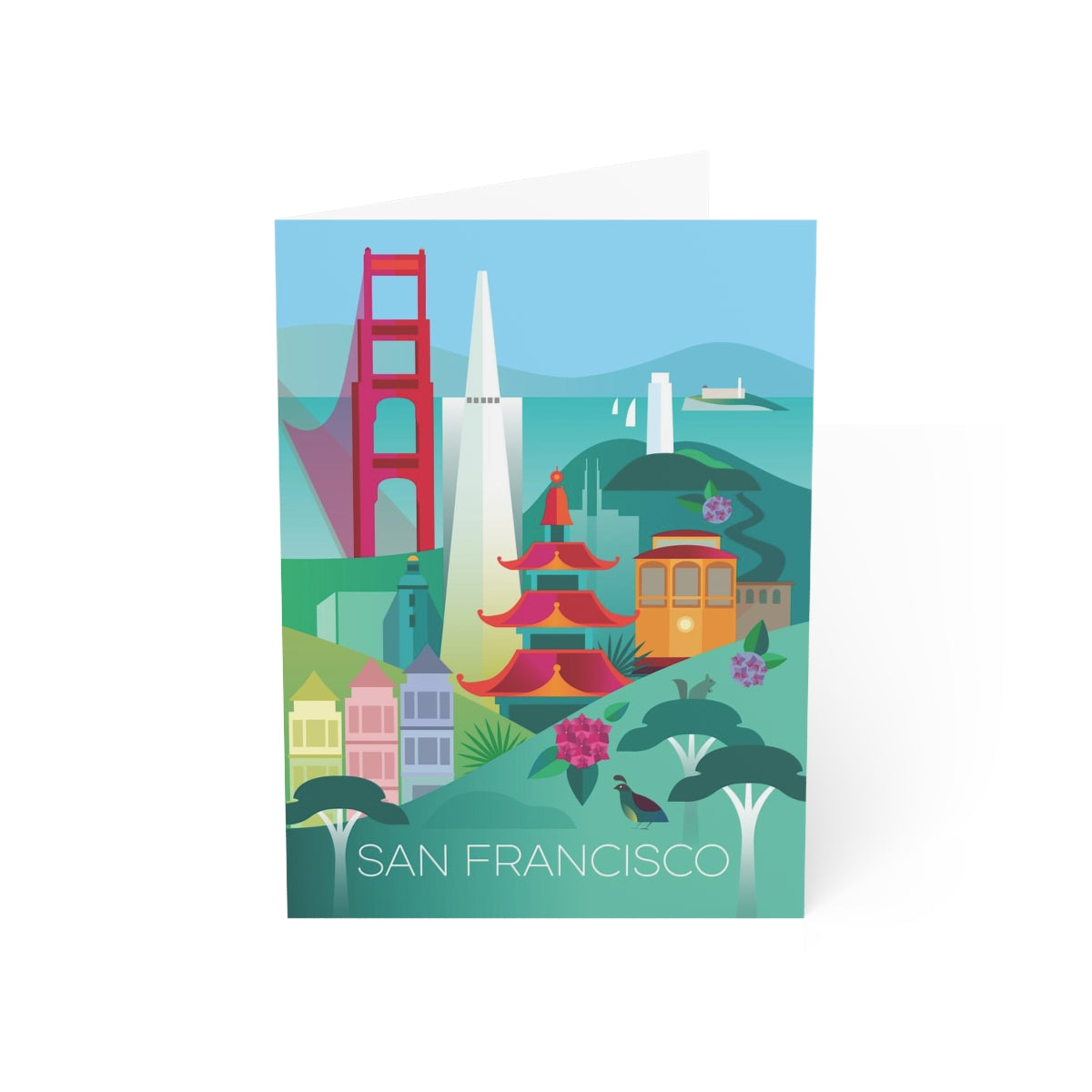 San Francisco Folded Matte Notecards + Envelopes (10pcs)