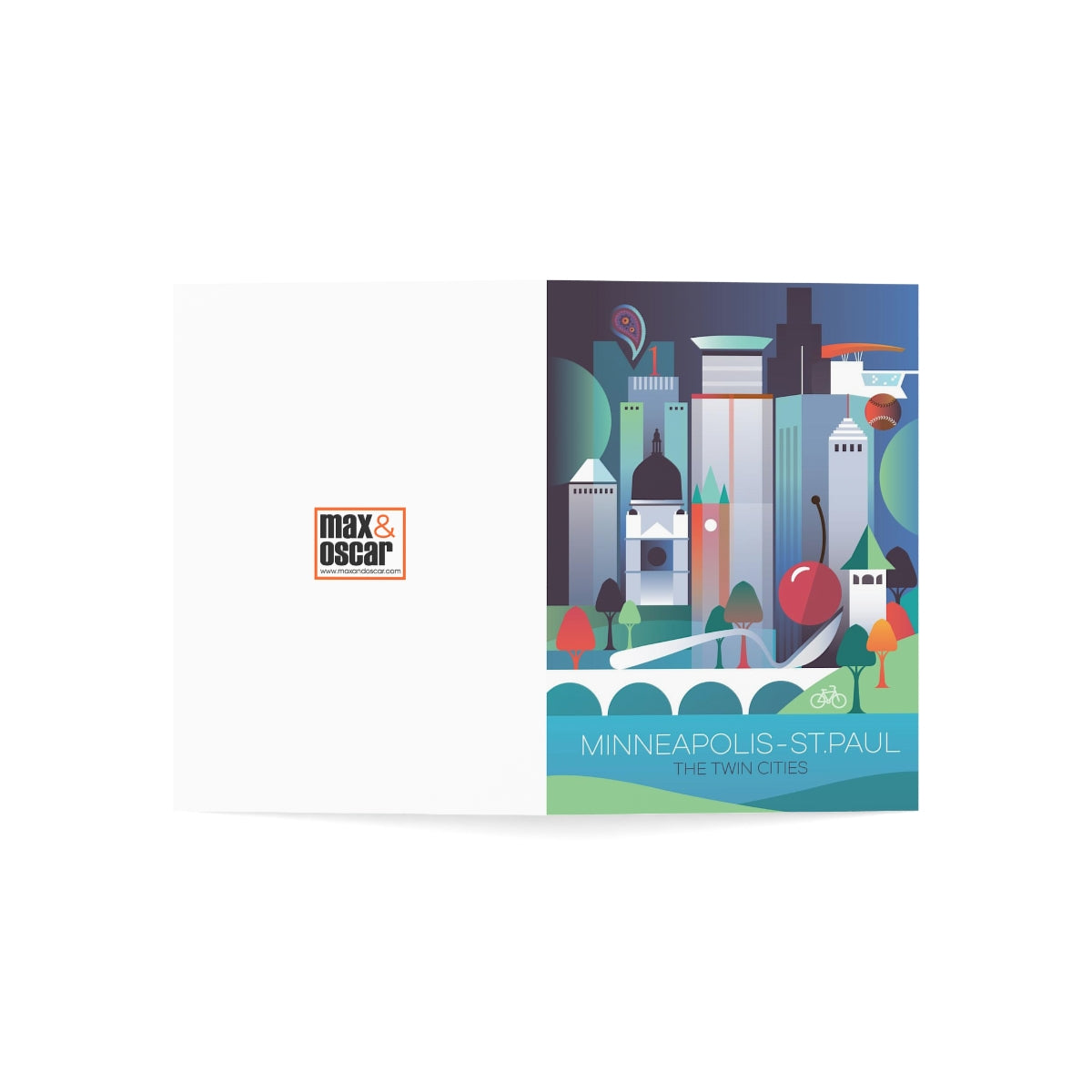 Minneapolis-St. Paul Folded Matte Notecards + Envelopes (10pcs)