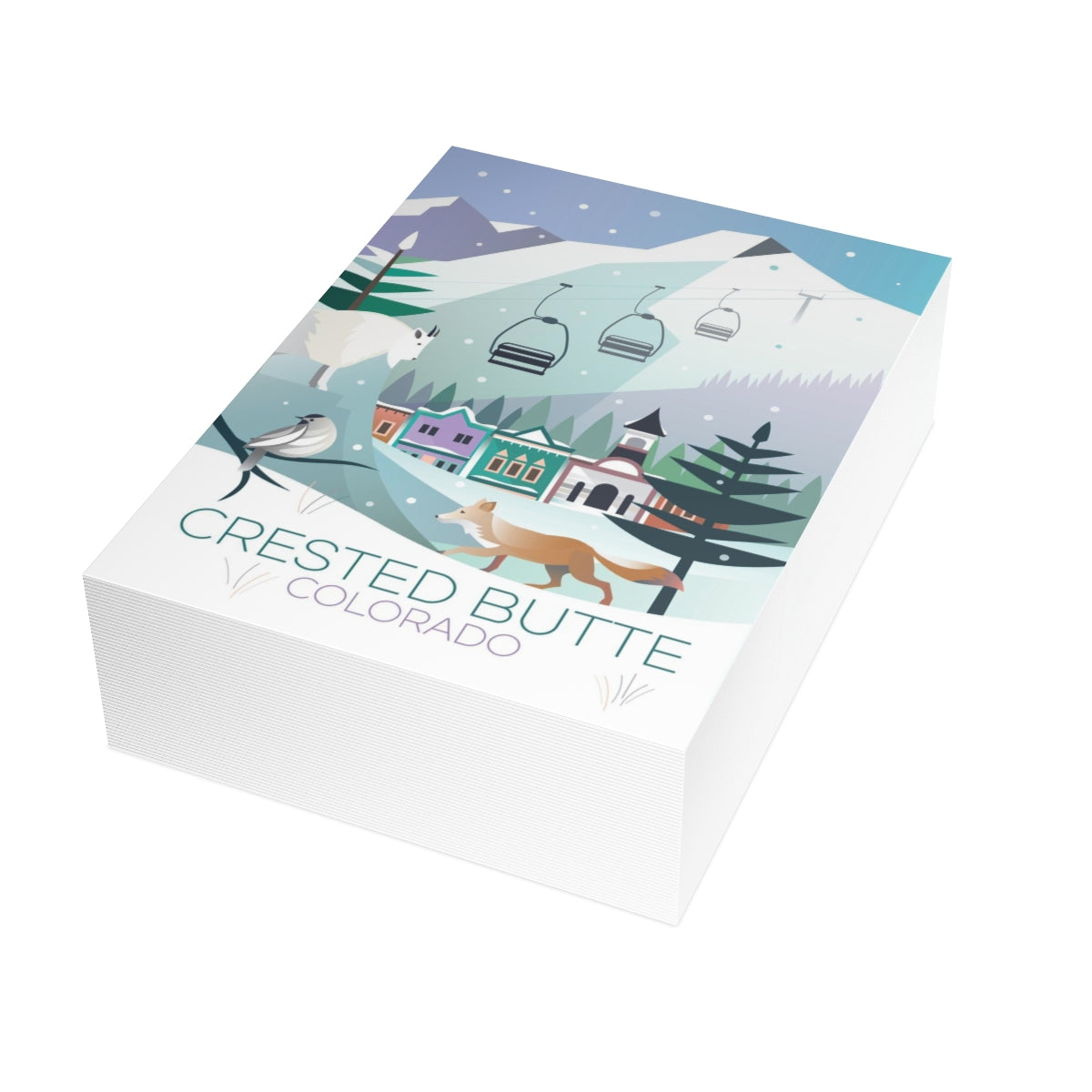 Crested Butte Folded Matte Notecards + Envelopes (10pcs)