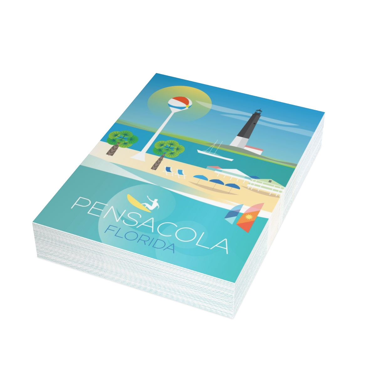 Pensacola Folded Matte Notecards + Envelopes (10pcs)