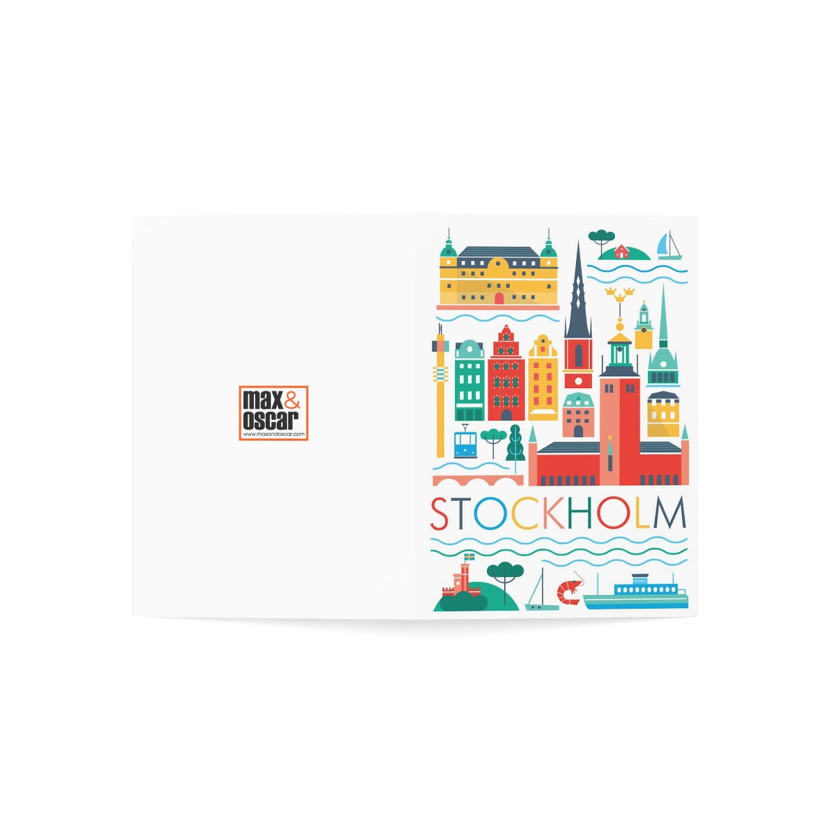 Stockholm Folded Matte Notecards + Envelopes (10pcs)