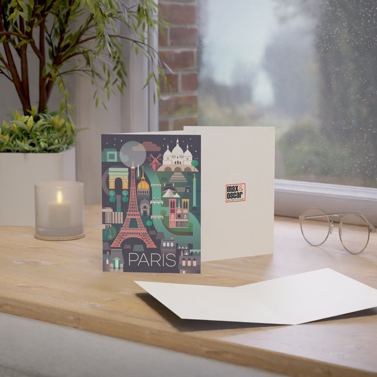 Paris Folded Matte Notecards + Envelopes (10pcs)