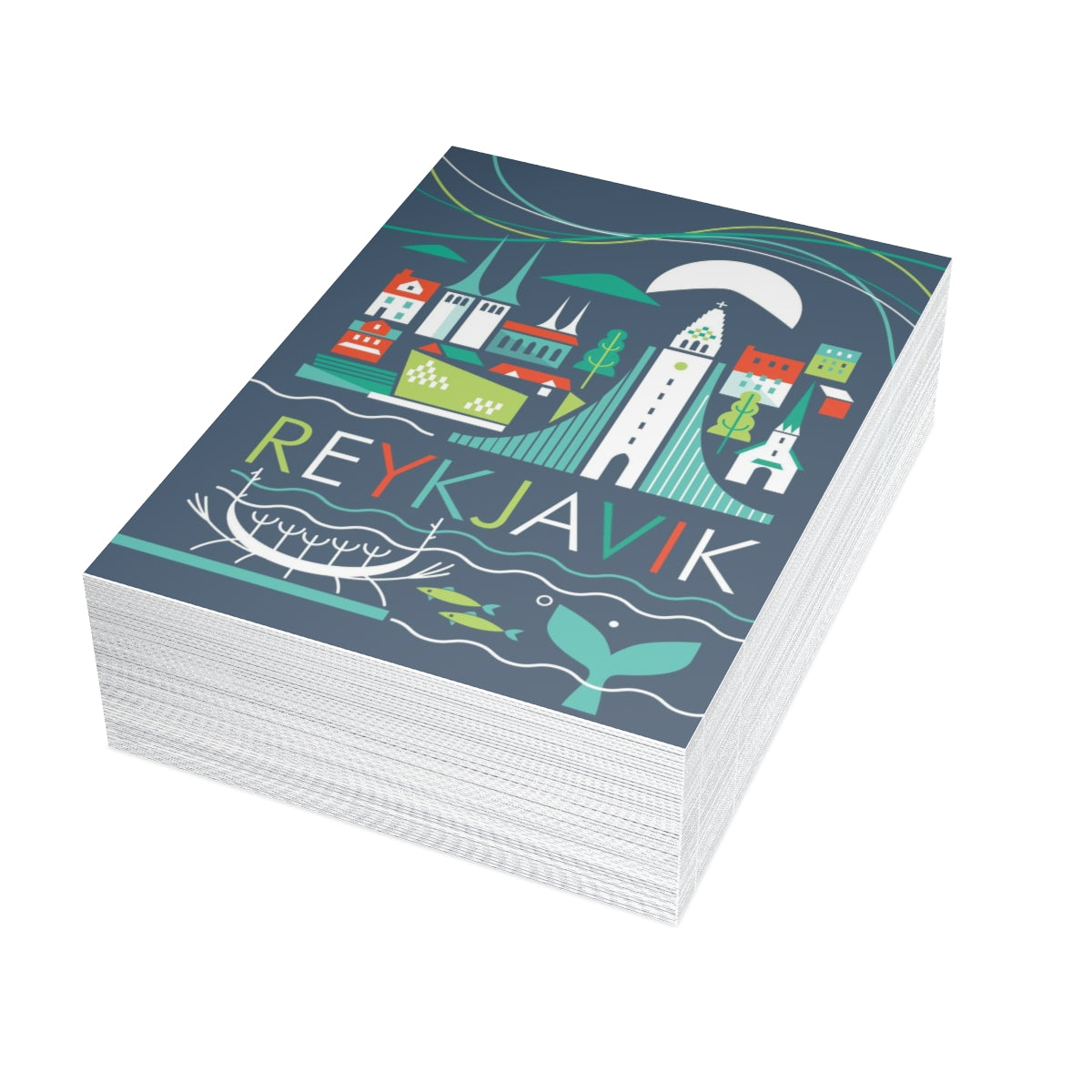 Reykjavik Folded Matte Notecards + Envelopes (10pcs)
