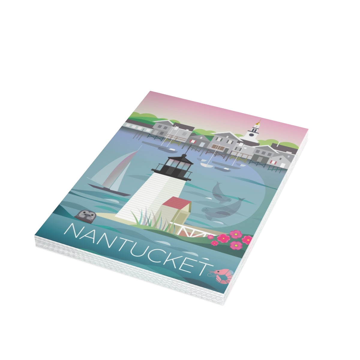 Nantucket Folded Matte Notecards + Envelopes (10pcs)