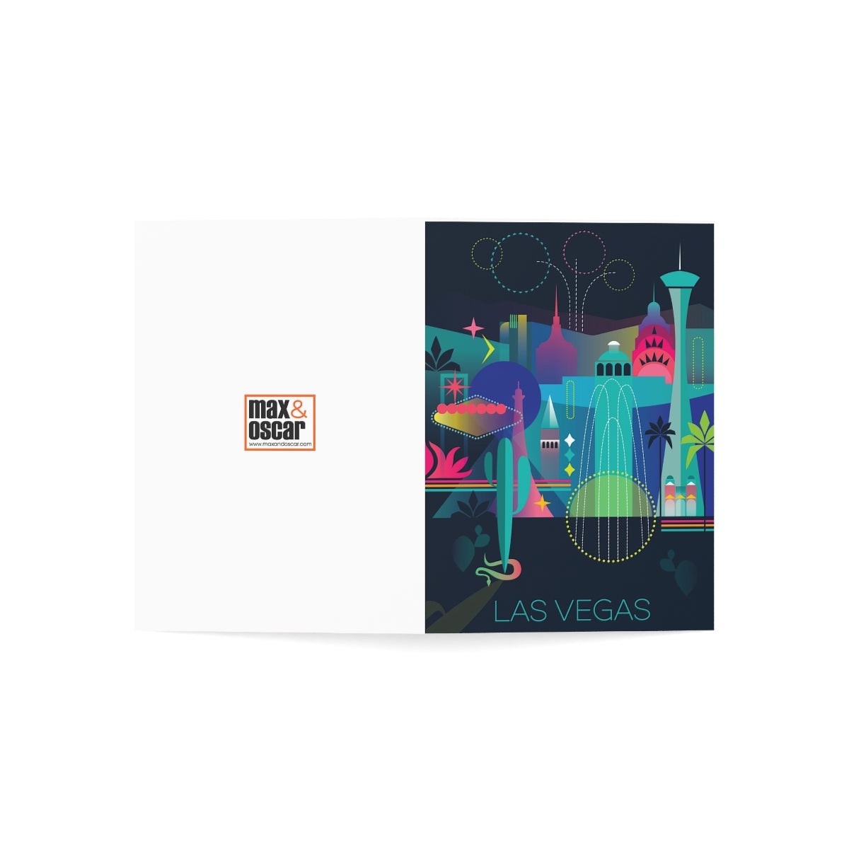 Las Vegas Folded Matte Notecards + Envelopes (10pcs)