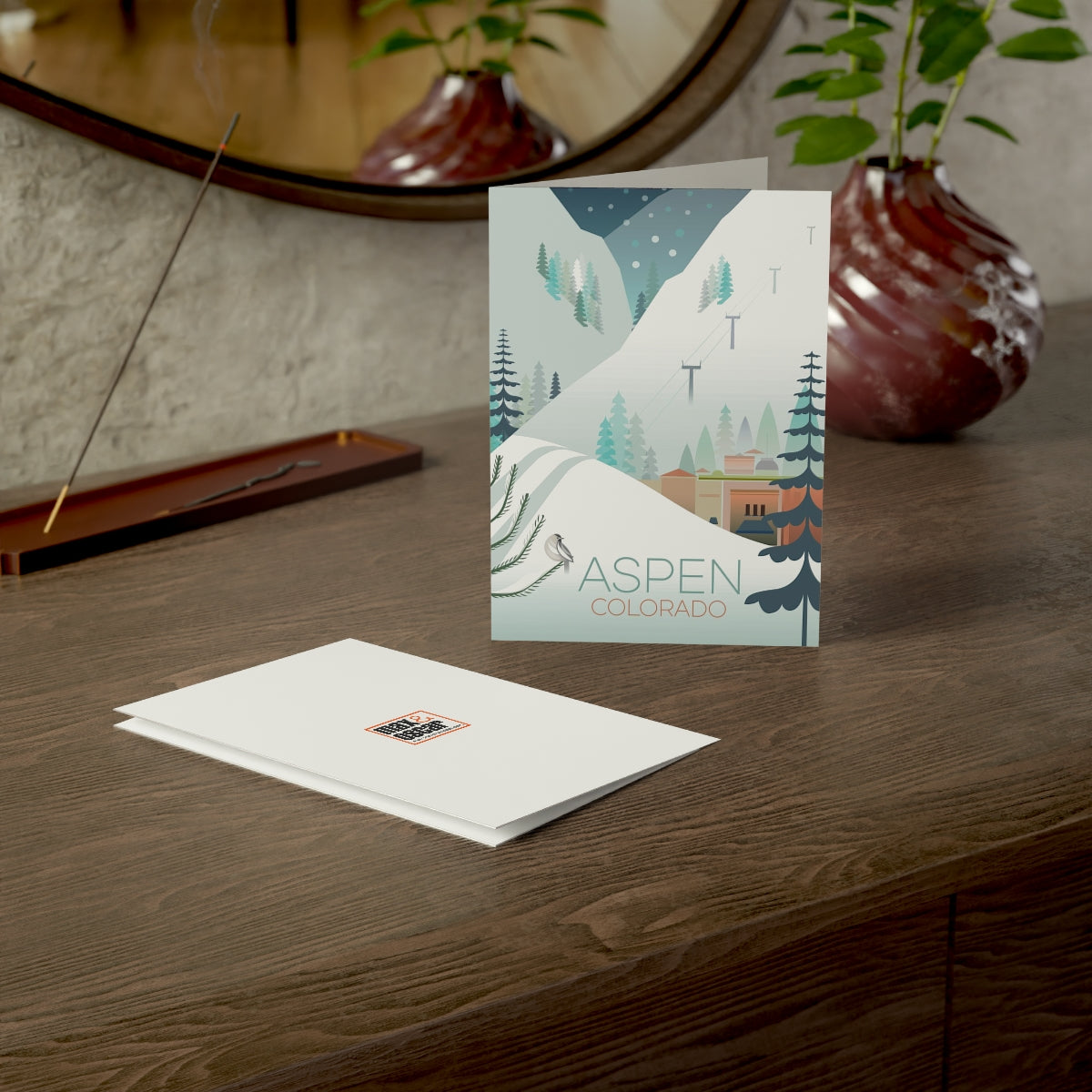 Aspen Folded Matte Notecards + Envelopes (10pcs)
