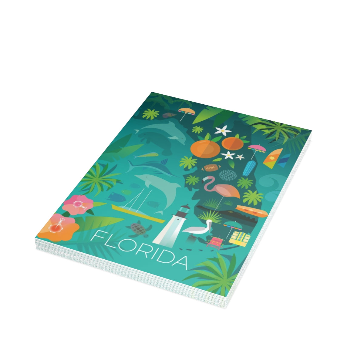 Florida Map Folded Matte Notecards + Envelopes (10pcs)