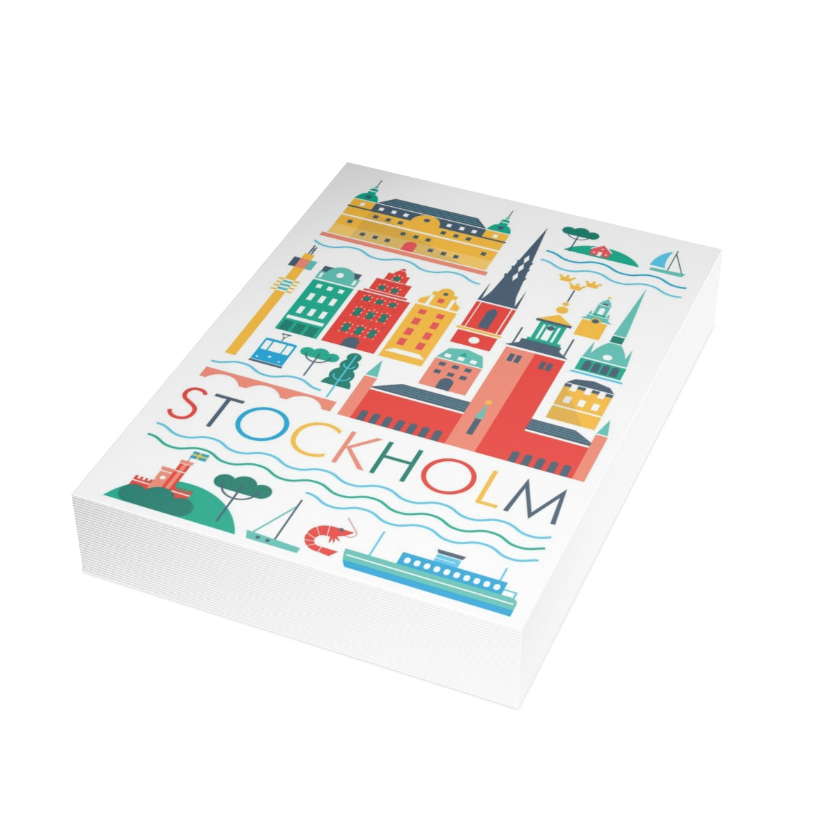 Stockholm Folded Matte Notecards + Envelopes (10pcs)